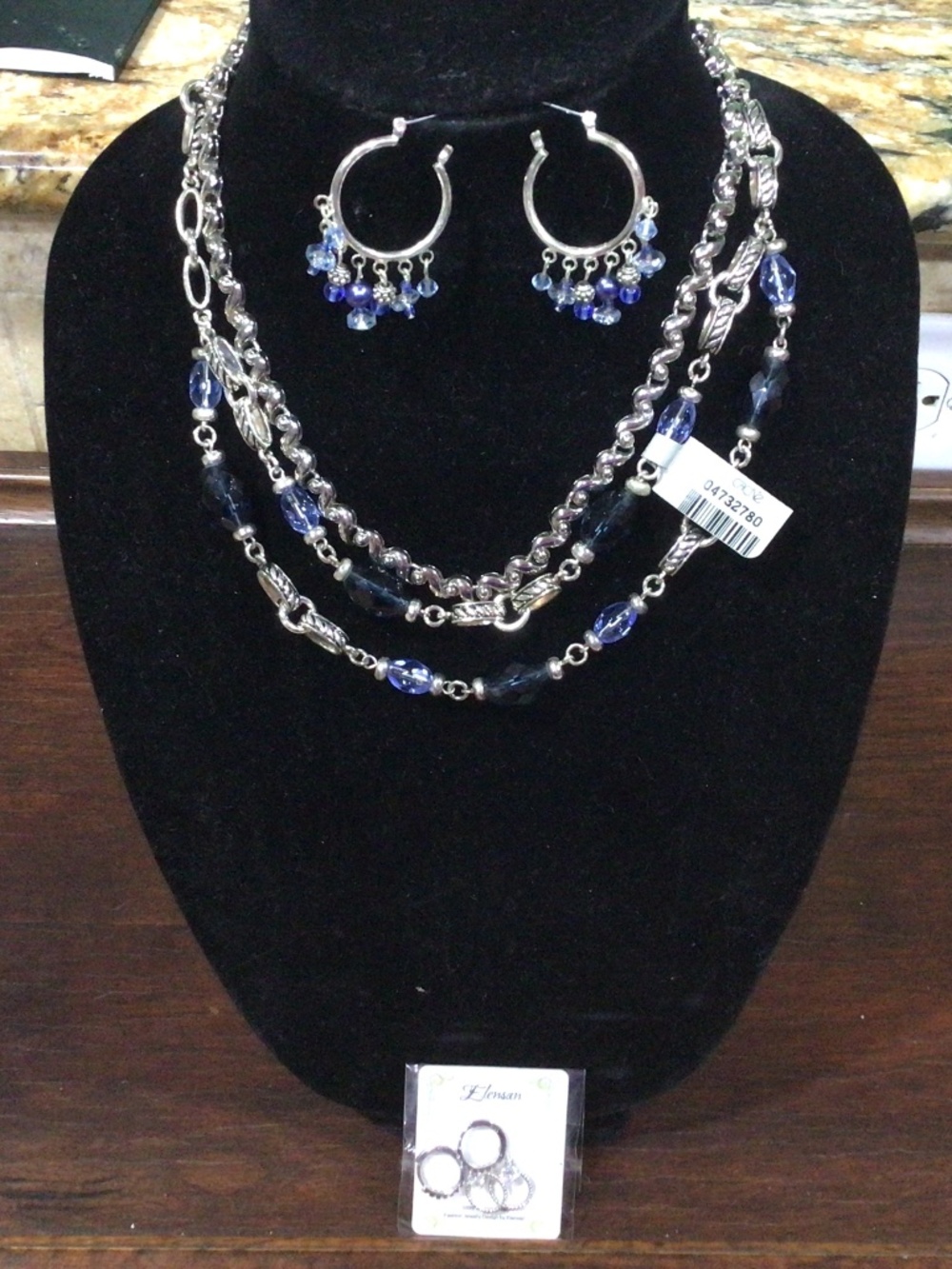 Cache necklace  and earring. Silvertone necklace with 925 earrings. Nwt